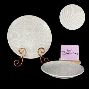 Better Homes & Gardens ABOTT Speckled White Light Gray Clay Dinner Plates Set 2